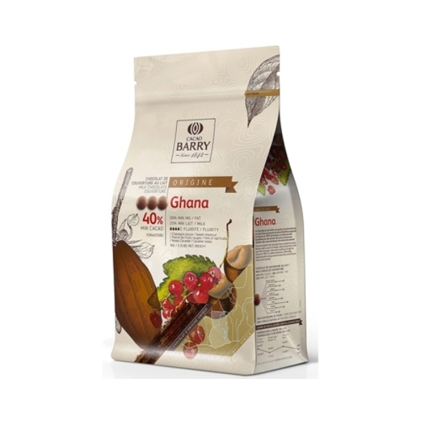 Chocolat Lait Origine Ghana 40,5% Barry Le Comptoir de la Patisserie