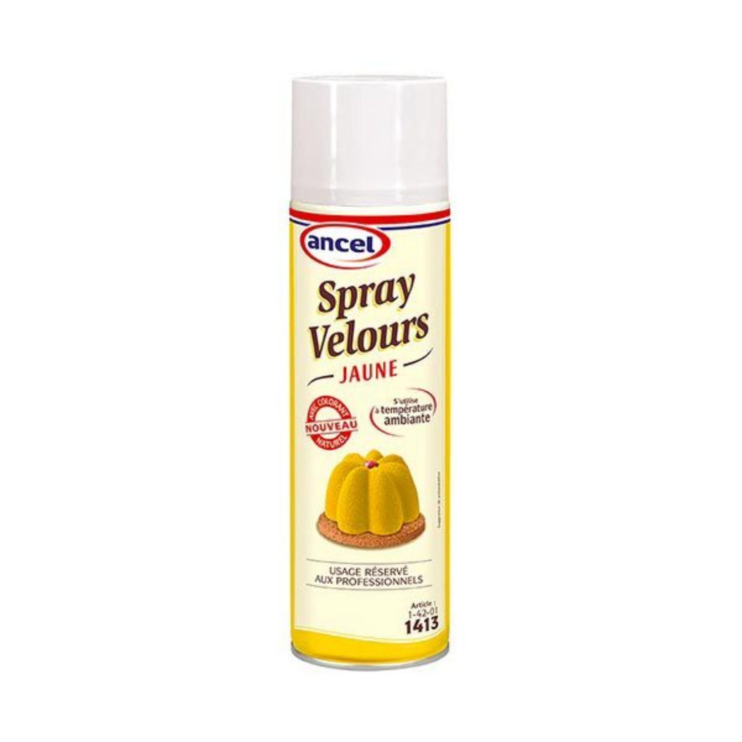 Spray velours jaune pro colorant alimentaire pâtisserie gâteaux entremets  250ml - Velly Spray - MaSpatule