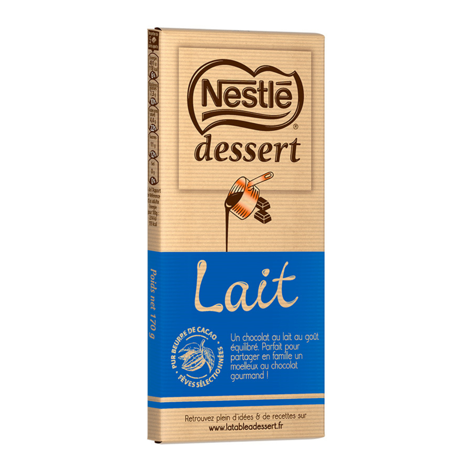 Nestlé Dessert Tablette Chocolat Lait - Chocolat Lait - Le Comptoir de la  Pâtisserie